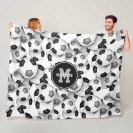 Schwarz-Grau-Fußball-Team Farben Kinderspielraum Fleecedecke