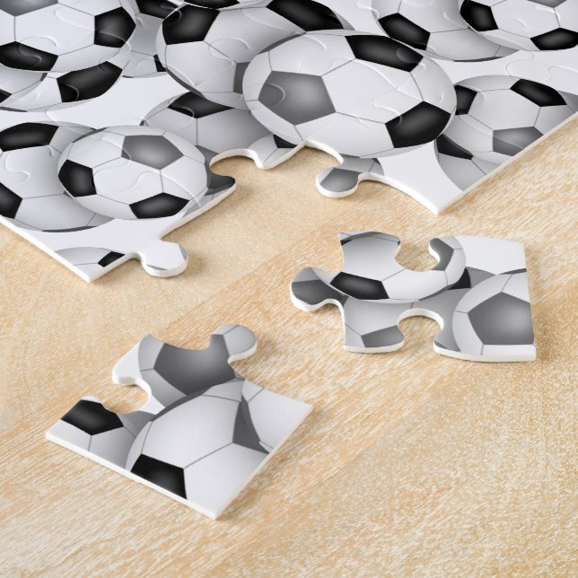 Schwarz-Grau-Fußballmannschaft farbenfroh Mädchen  Puzzle (Seite)