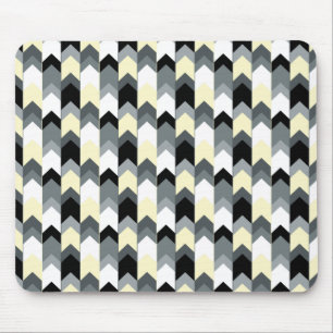 Schwarz, grau, gelb Zickzack Mousepad