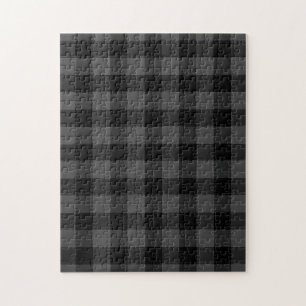 Schwarz-Grau-Gingham-Karo-Muster Puzzle