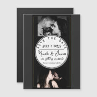 Schwarz-Grau-Gold Moderner Minimal Save the Date