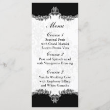 Schwarz-Grau-Hochzeitsmenü