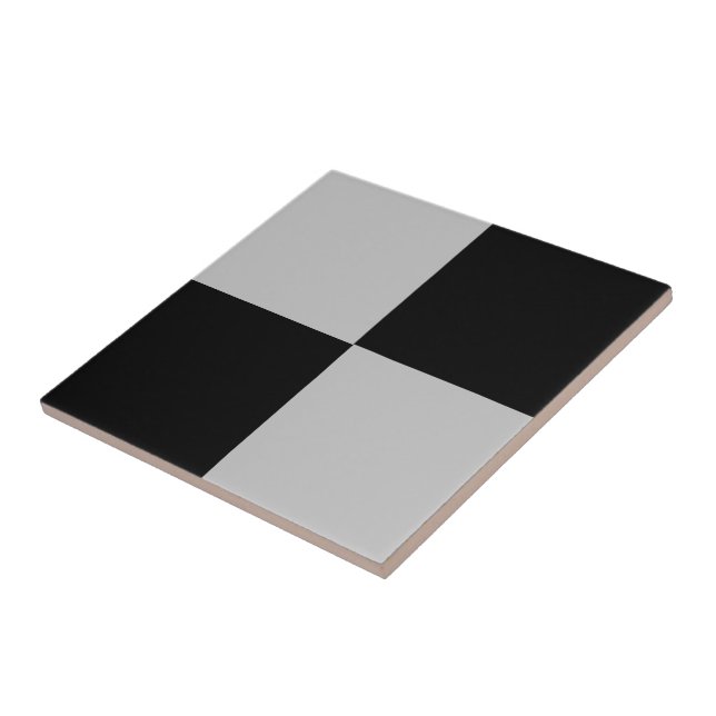 Schwarz-Grau-Karo Keramik Tile Fliese (Seite)