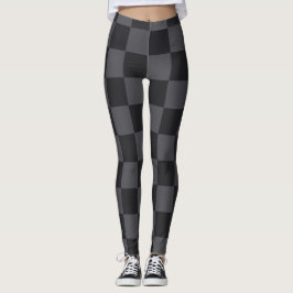 Schwarz-Grau-Kroatische monochromatische Schachbre Leggings