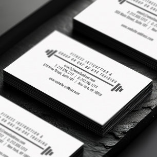 Schwarz & Grau Minimalist Personal Trainer Fitness Visitenkarte