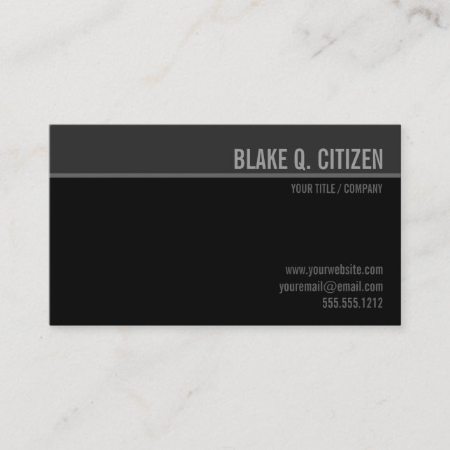 Schwarz/Grau, moderne Visitenkarte (Vorderseite)