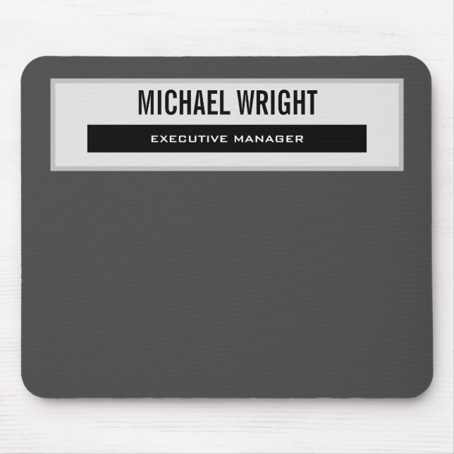 Schwarz Grau Modernes Schlicht Einfaches Minimalis Mousepad (Vorne)