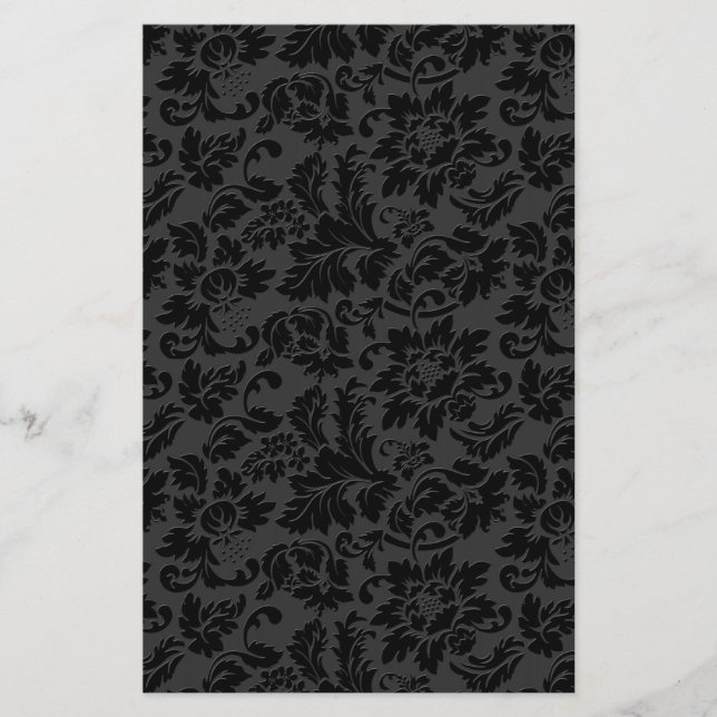 Schwarz-Grau-Monochromatische Vintage Blütendampfe (Vorderseite)