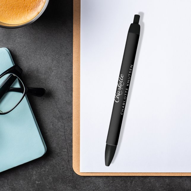 Schwarz-Grau-Monogramm-Namensskript Kugelschreiber (Von Creator hochgeladen)