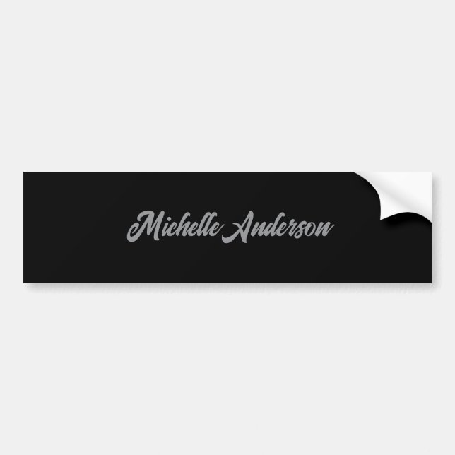 Schwarz-Grau-Neuer Name für Minimalistische Handsc Autoaufkleber (Vorne)