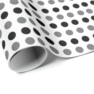 Schwarz Grau Punkte Baby Shower Geburtstag Geschenkpapier