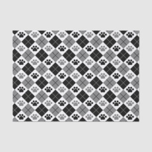 Schwarz/Grau Raute Druckmuster Seidenpapier