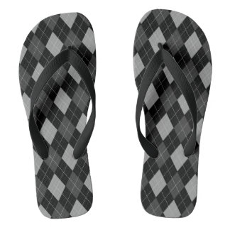 Schwarz-Grau-Raute Flip Flops
