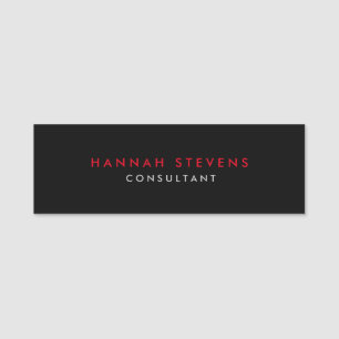 Schwarz-Grau-Rot Beruflich Moderne Namensschild