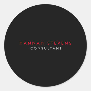 Schwarz-Grau-Rot Beruflich Moderne Runder Aufkleber