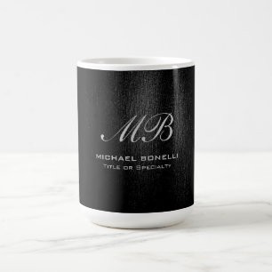 Schwarz-Grau-Script-Monogramm-Moderne niedlich Kaffeetasse
