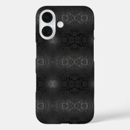 Schwarz-Grau-Silberne Blume Blumengestein iPhone 16 Hülle