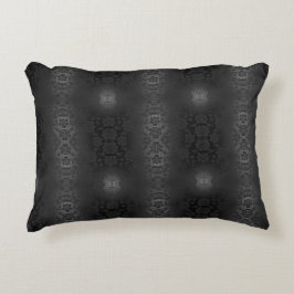 Schwarz-Grau-Silberne Blume Blumengestein Dekokissen