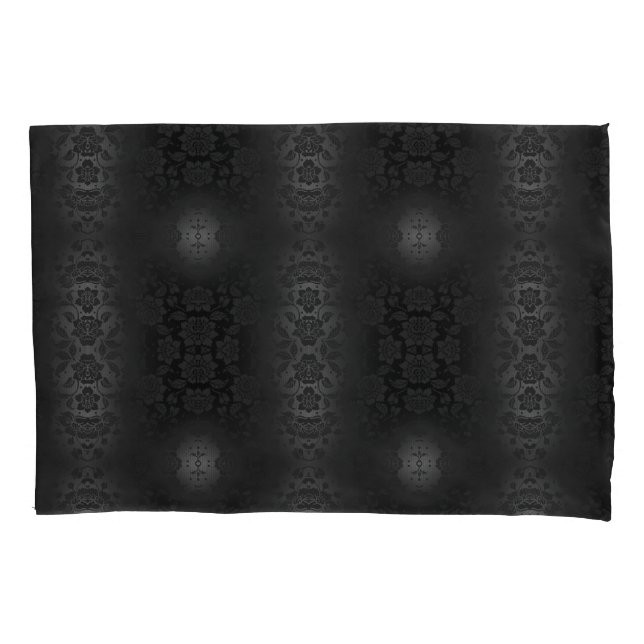 Schwarz-Grau-Silberne Blume Blumengestein Kissenbezug (Vorderseite)