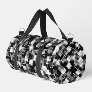 Schwarz Grau Silver White Trendy Muster Duffle Bag