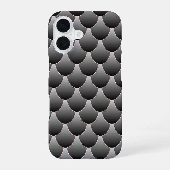 Schwarz-Grau-Skala iPhone 16 Hülle (Rückseite)
