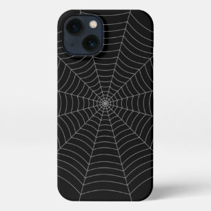 Schwarz-Grau-Spinnennetz Halloween-Muster iPhone 13 Hülle