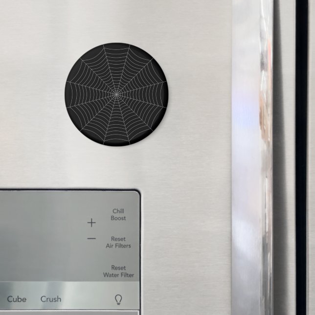 Schwarz-Grau-Spinnennetz Halloween-Muster Magnet (In Situ (Kühlschrank))