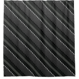 Schwarz-Grau-Streifen mit zwei Mustern Duschvorhang