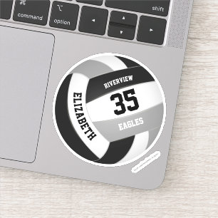 Schwarz-Grau-Team farbig Jungs-Volleyball Aufkleber