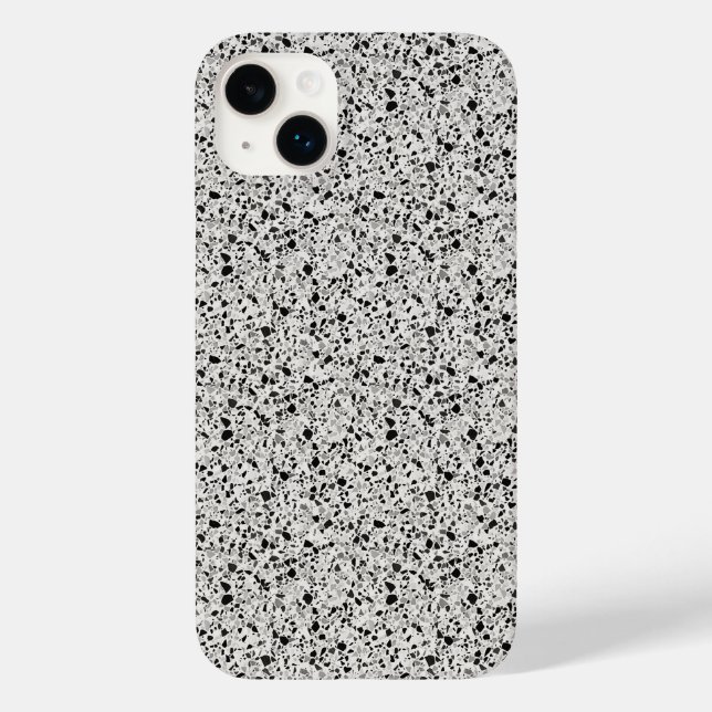 Schwarz-Grau Terrazzo Gemustert Case-Mate iPhone Hülle (Rückseite)