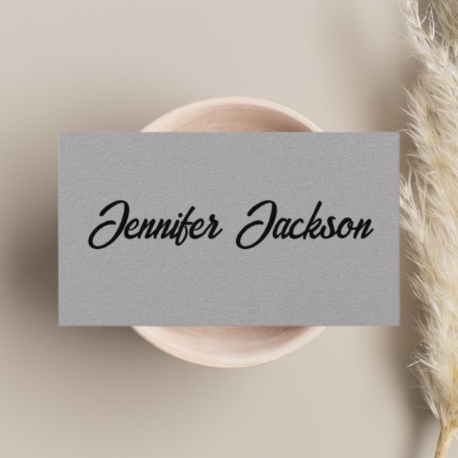 Schwarz/Grau Typografie Minimal neutraler Minimal Visitenkarte (Von Creator hochgeladen)