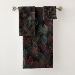 Schwarz-Grau und farbenfrohe Feuerwerke Abstrakt Badhandtuch Set