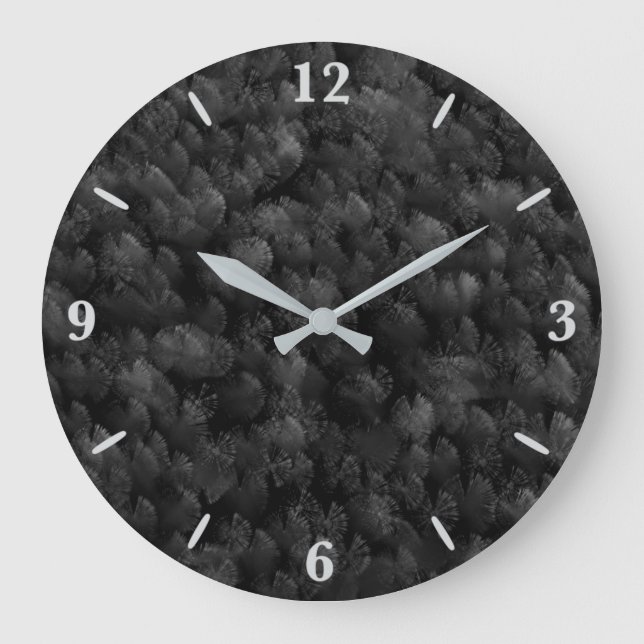 Schwarz-Grau und farbenfrohe Feuerwerke Abstrakt Große Wanduhr (Vorderseite)