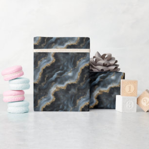 Schwarz-, Grau- und Goldmarmor Geschenkpapier