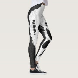 Schwarz, Grau und Graffiti afro Leggings
