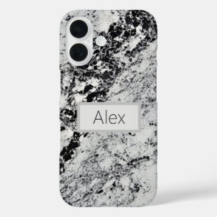 Schwarz, Grau und Weiß iPhone 16 Hülle