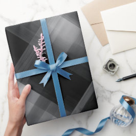 Schwarz Grau Urban Rauch Karomuster Geschenkpapier