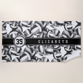 Schwarz-Grau-Volleyball-Muster ihren individuelle  Strandtuch