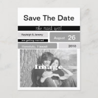 Schwarz-Grau-Weiß-Foto Save the Date