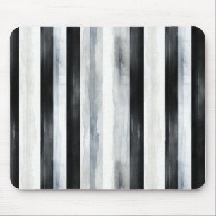 Schwarz Grau Weiß Streifen Mousepad