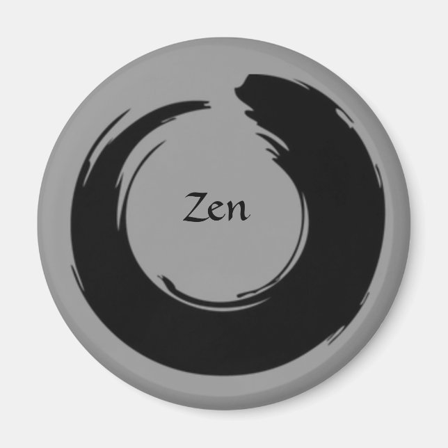 Schwarz/Grau Zen Magnet (Vorne)