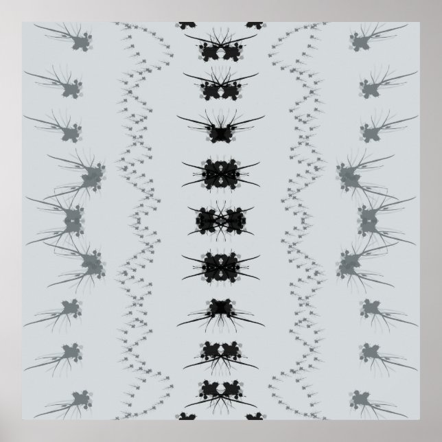 Schwarz-Graue abstrakte Gestaltung Poster (Vorne)