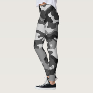 Schwarz, graue Army Tarnung, grafisches Design, 01 Leggings