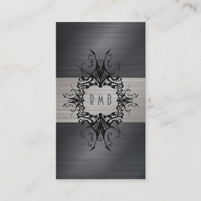 Schwarz-Graue lackierte Aluminiummetallschmuck Visitenkarte (Vorderseite)