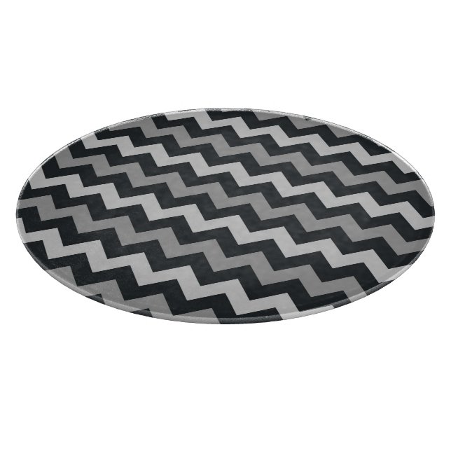 Schwarz graue Zickzack Schnittscheibe Schneidebrett (Ecke)
