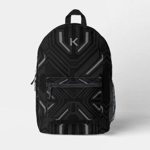 Schwarz-grauer geometrischer Hintergrund-Design fü Bedruckter Rucksack