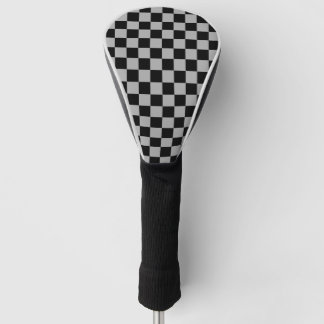 Schwarz + Grauer Karo Schachbrettmuster Golf Headcover