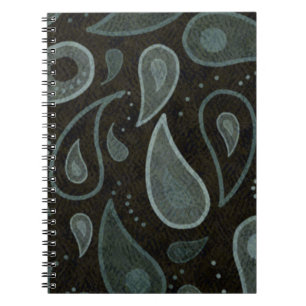 Schwarz-graues Paisley-Muster Notizblock