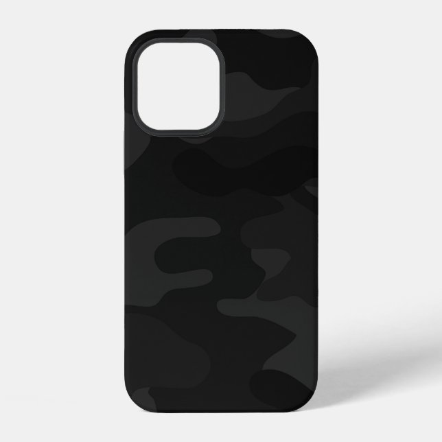 Schwarz-graues Tarnmuster iPhone Hülle (Rückseite)