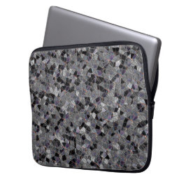 Schwarz-Graumosaik mit teilweise entfernter Farbe Laptopschutzhülle